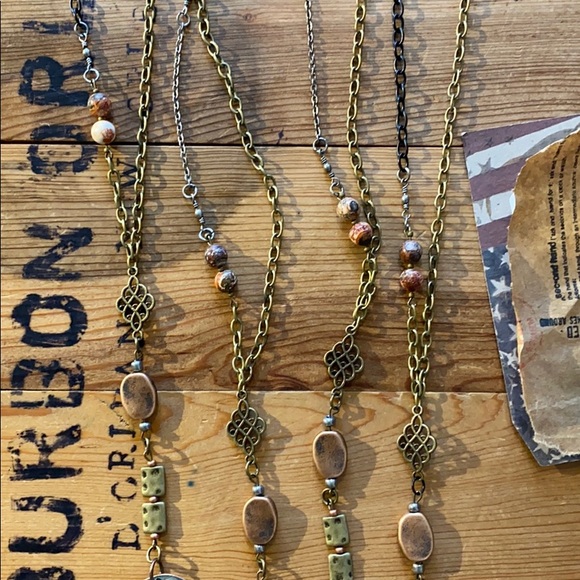 1 LEFT // mixed metal pieced patina necklace - Picture 11 of 16